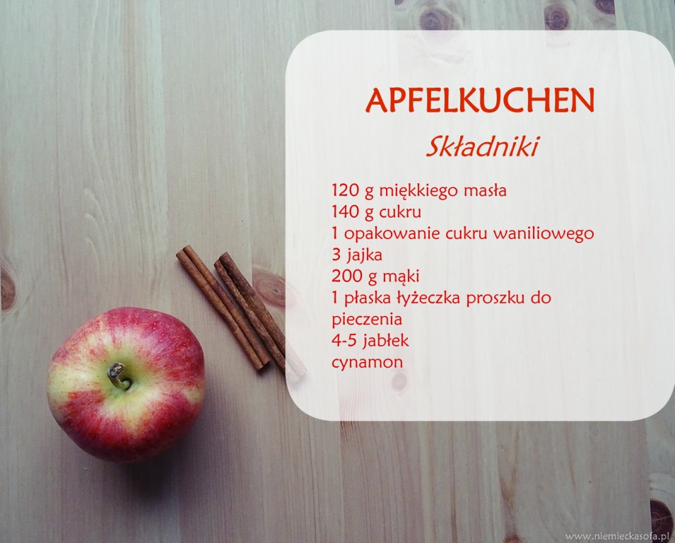 Apfelkuchen-składniki