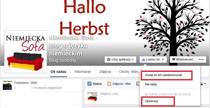 Niemiecka Sofa na Facebooku
