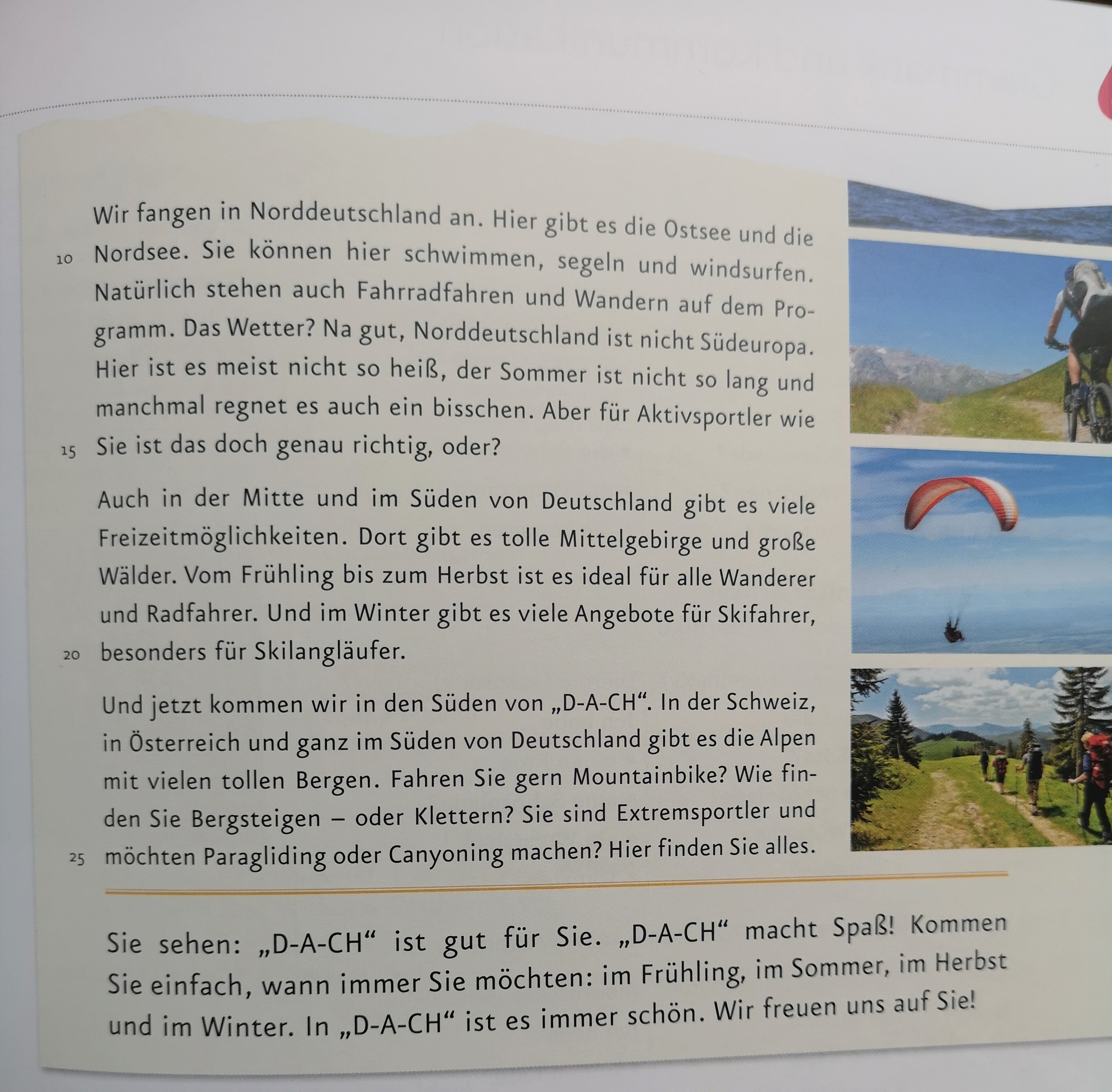Przykładowy tekst Schritte International Neu, s. 76-77. Tekst o krajach DACH.